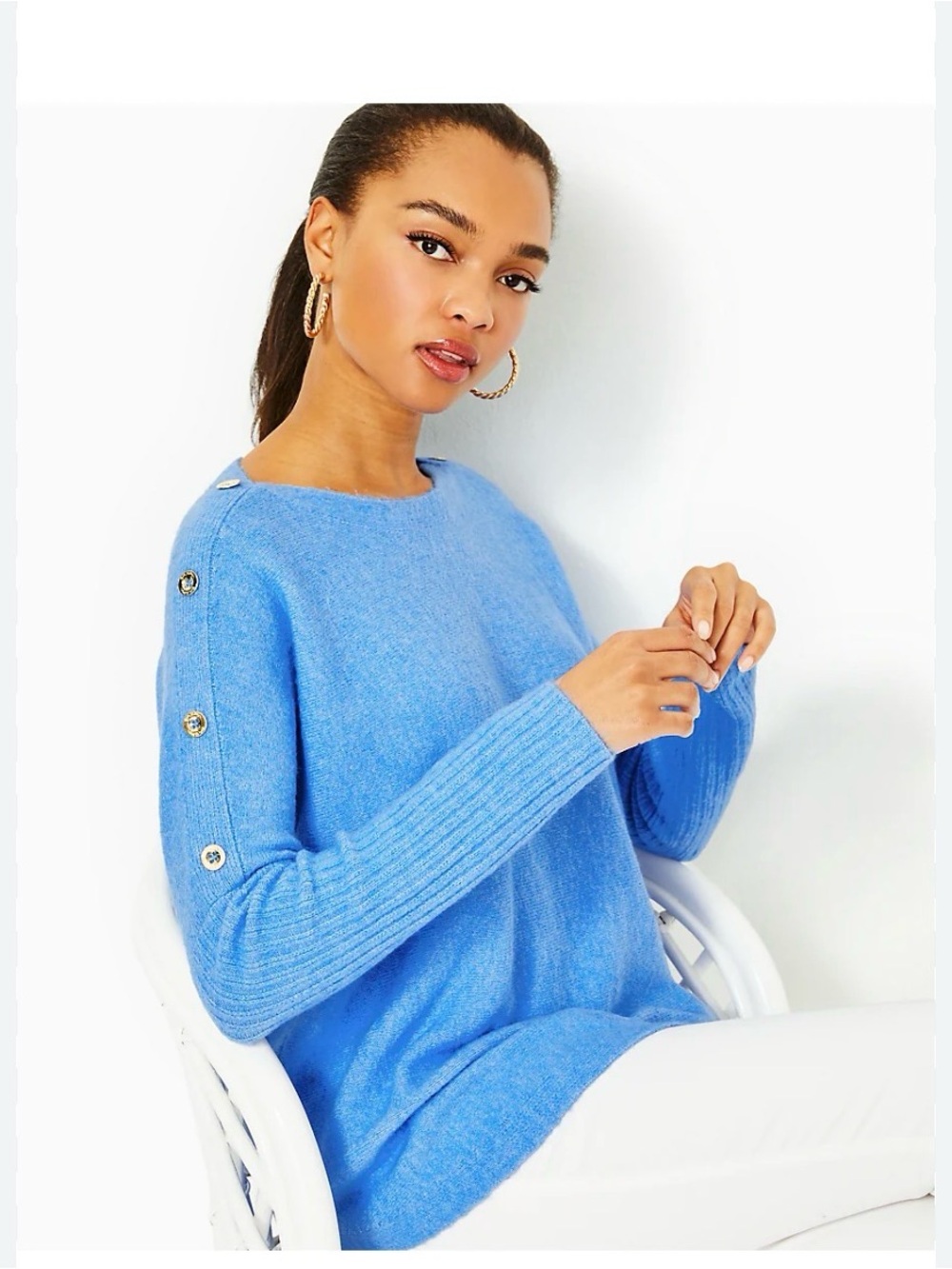 Lilly Pulitzer Arna sweater heathered abaco blue size xs